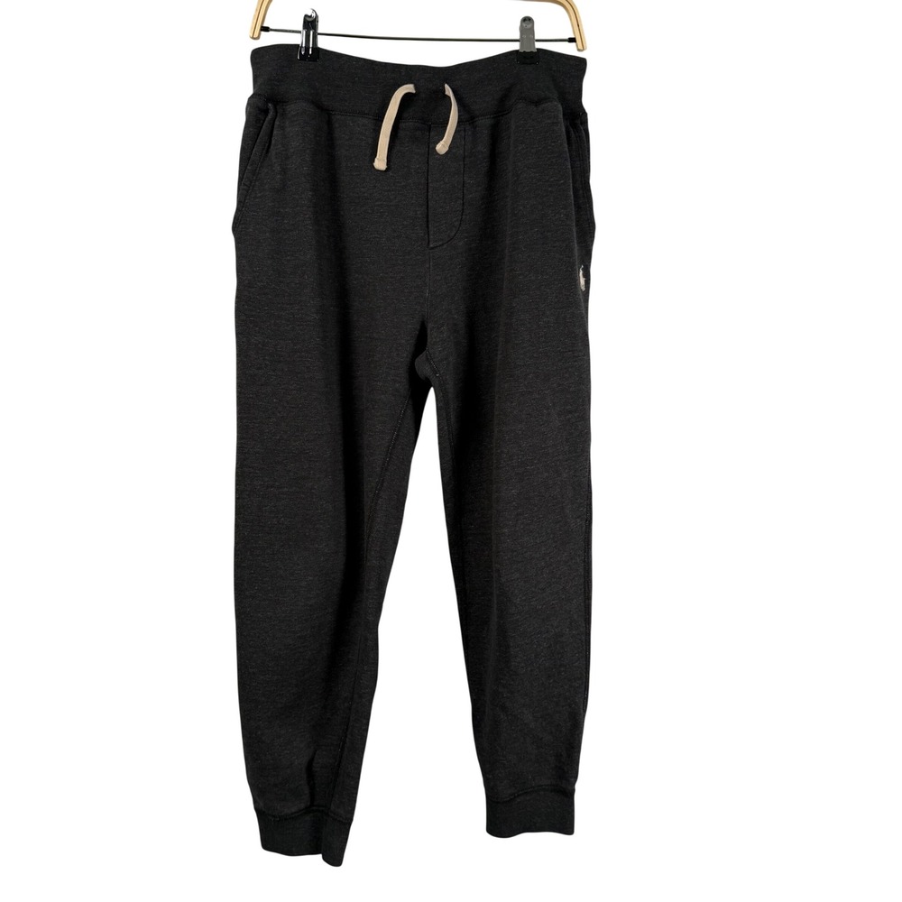 Polo Ralph Lauren Mens M Charcoal Gray Heathered Fleece Jogger Sweatpants Pont